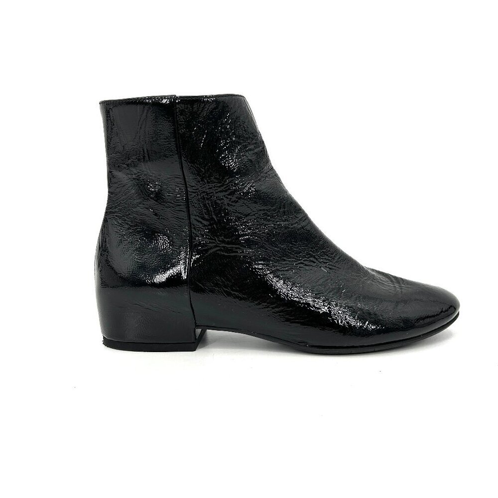 AQUATALIA Women's Black Ulysses Patent Leather Fall Ankle Booties Shoes Size 8.5
